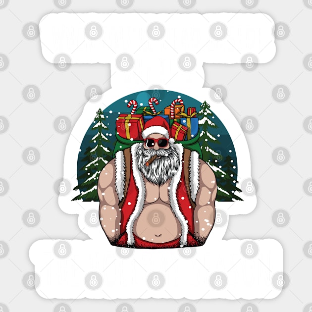 When You're Dead Inside But It's The Holiday Season / Scary Dead Skull Santa Hat Design Gift / Funny Ugly Christmas Skeleton Sticker by WassilArt